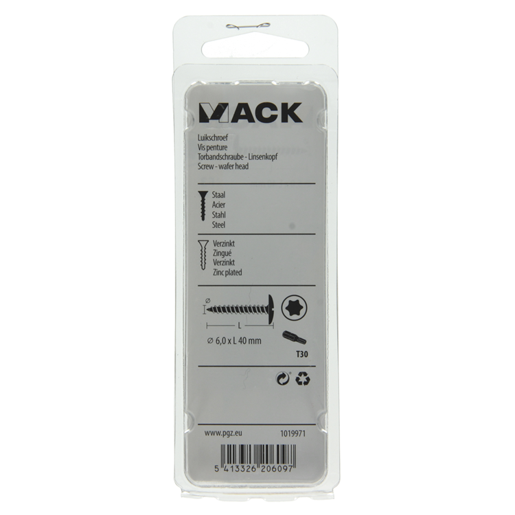 Afbeelding laden in galerijviewer, Mack 1019971 - luikschroef geel verzinkt 6,0 x 40 mm 9st | 5 stuks