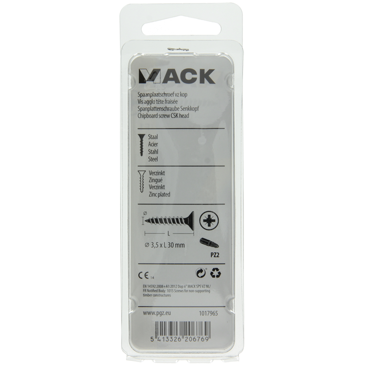 Afbeelding laden in galerijviewer, Mack 1017965 - spaanplaatschroef vz kop geelverz. 75st 3,5 x 30 mm | 5 stuks