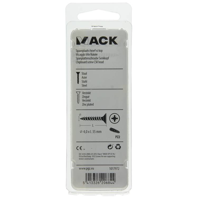 Afbeelding laden in galerijviewer, Mack 1017972 - spaanplaatschroef vz kop geelverz. 50st 4,0 x 35 mm | 5 stuks