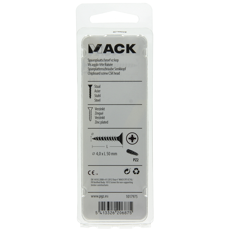 Afbeelding laden in galerijviewer, Mack 1017975 - spaanplaatschroef vz kop geelverz. 35st 4,0 x 50 mm | 5 stuks