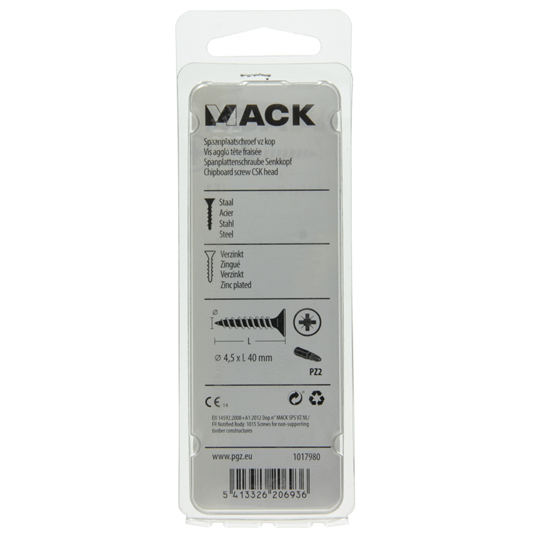 Afbeelding laden in galerijviewer, Mack 1017980 - spaanplaatschroef vz kop geelverz. 35st 4,5 x 40 mm | 5 stuks