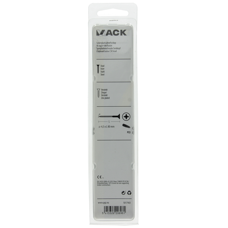 Afbeelding laden in galerijviewer, Mack 1017983 - spaanplaatschroef vz kop geelverz. 20st 4,5 x 80 mm | 5 stuks
