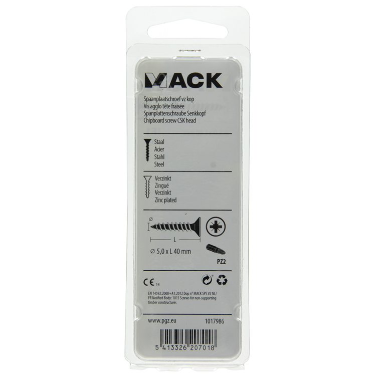 Afbeelding laden in galerijviewer, Mack 1017986 - spaanplaatschroef vz kop geelverz. 30st 5,0 x 40 mm | 5 stuks