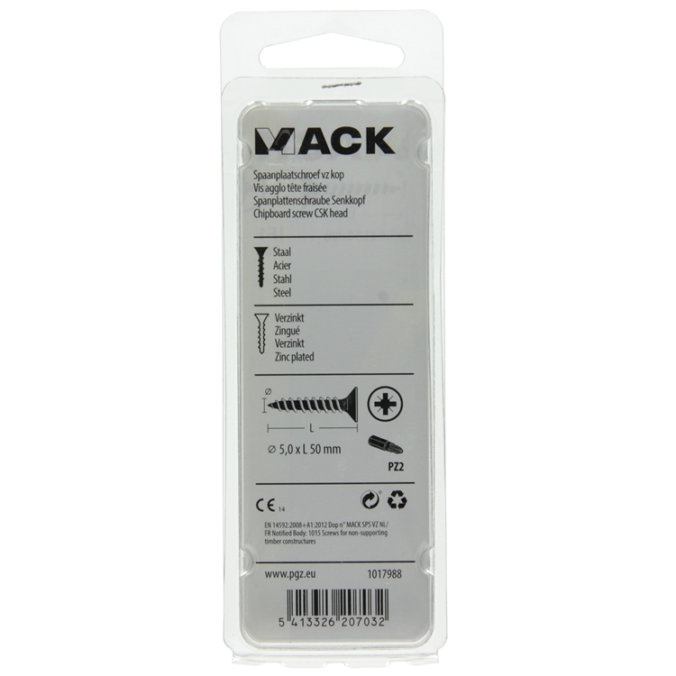 Afbeelding laden in galerijviewer, Mack 1017988 - spaanplaatschroef vz kop geelverz. 25st 5,0 x 50 mm | 5 stuks