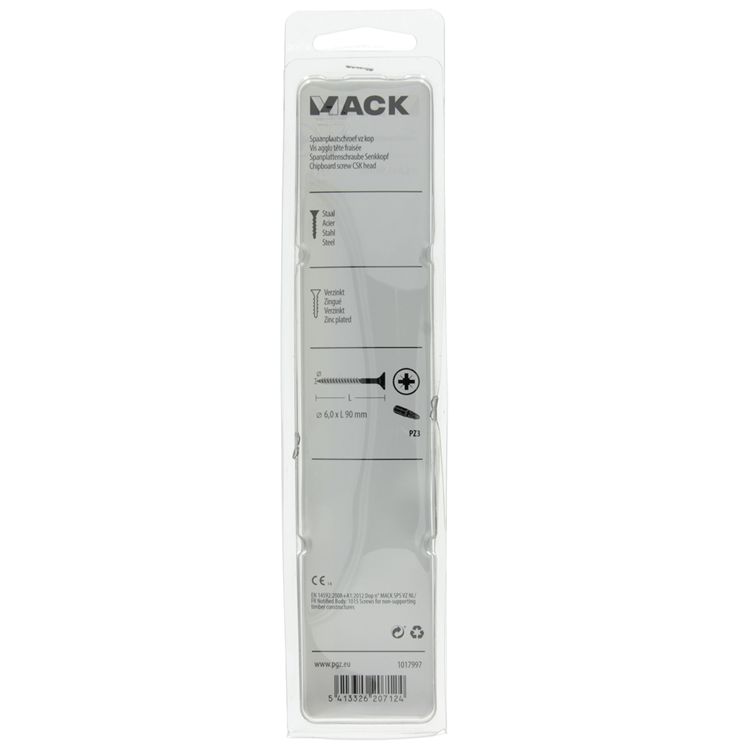 Afbeelding laden in galerijviewer, Mack 1017997 - spaanplaatschroef vz kop geelverz. 16st 6,0 x 90 mm | 5 stuks