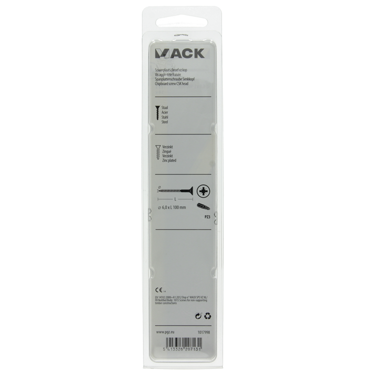 Afbeelding laden in galerijviewer, Mack 1017998 - spaanplaatschroef vz kop geelverz. 14st 6,0 x 100 mm | 5 stuks