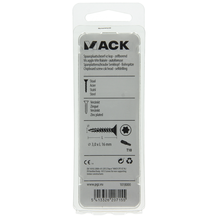 Afbeelding laden in galerijviewer, Mack 1018000 - spaanplschr.vzkop-zelfb. geelverz 200 st 3,0 x 16 mm | 5 stuks