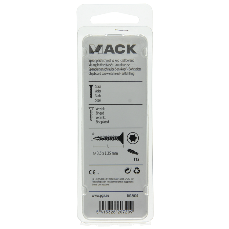 Afbeelding laden in galerijviewer, Mack 1018004 - spaanplschr.vzkop-zelfb. geelverz. 85 st 3,5 x 25 mm | 5 stuks
