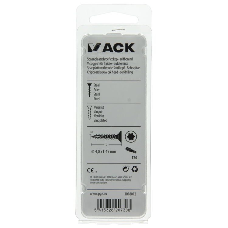 Afbeelding laden in galerijviewer, Mack 1018012 - spaanplschr.vzkop-zelfb. geelverz. 35 st 4,0 x 45 mm | 5 stuks