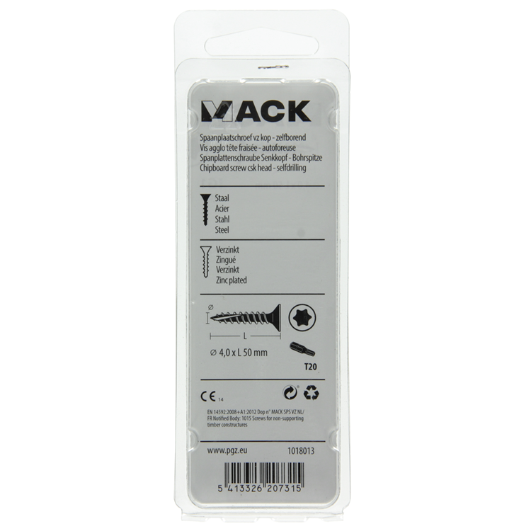 Afbeelding laden in galerijviewer, Mack 1018013 - spaanplschr.vzkop-zelfb. geelverz. 30 st 4,0 x 50 mm | 5 stuks
