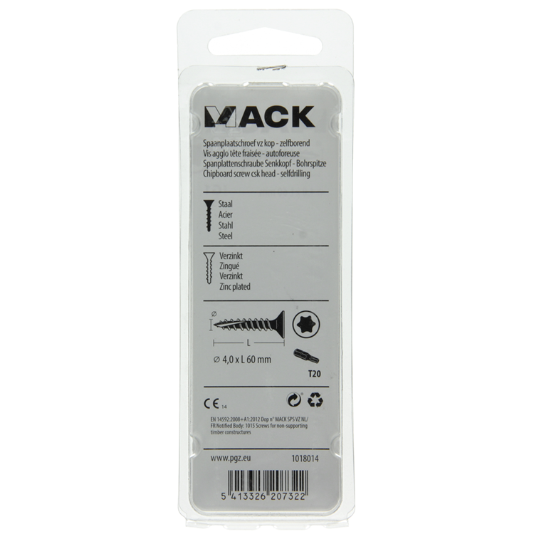 Afbeelding laden in galerijviewer, Mack 1018014 - spaanplschr.vzkop-zelfb. geelverz. 25 st 4,0 x 60 mm | 5 stuks