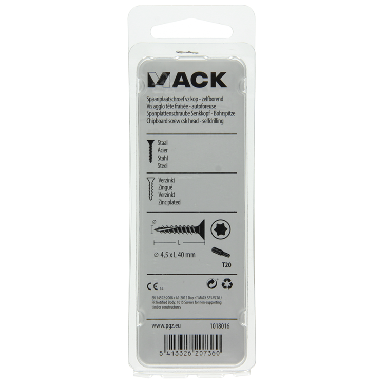 Afbeelding laden in galerijviewer, Mack 1018016 - spaanplschr.vzkop-zelfb. geelverz. 35 st 4,5 x 40 mm | 5 stuks