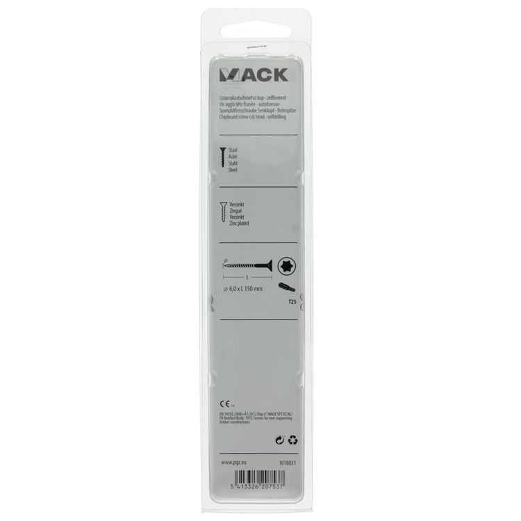 Afbeelding laden in galerijviewer, Mack 1018031 - spaanplschr.vzkop-zelfb. geelverz. 12 st 6,0 x 150 mm | 5 stuks