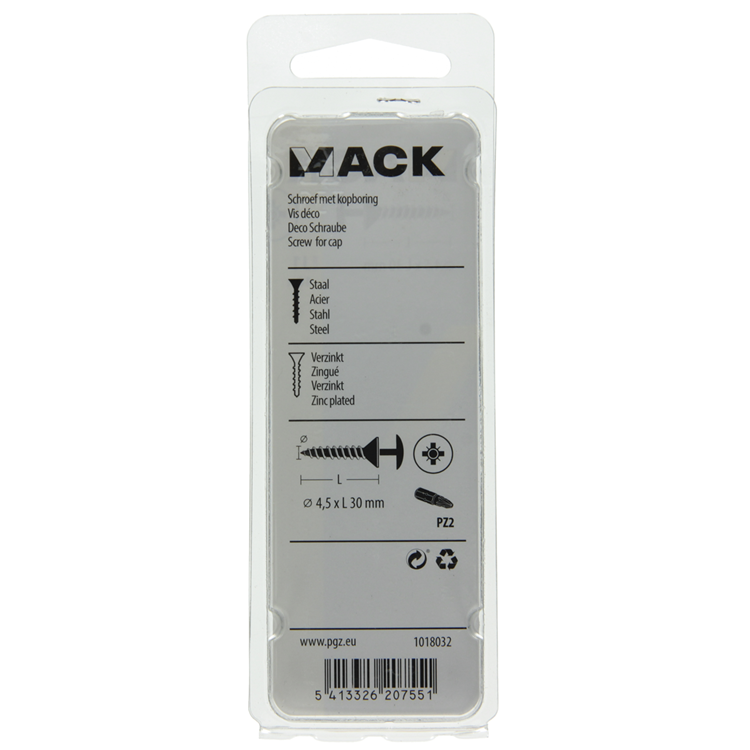 Afbeelding laden in galerijviewer, Mack 1018032 - schroef met kopboring staal verz. 40 st 4,5 x 30 mm | 5 stuks