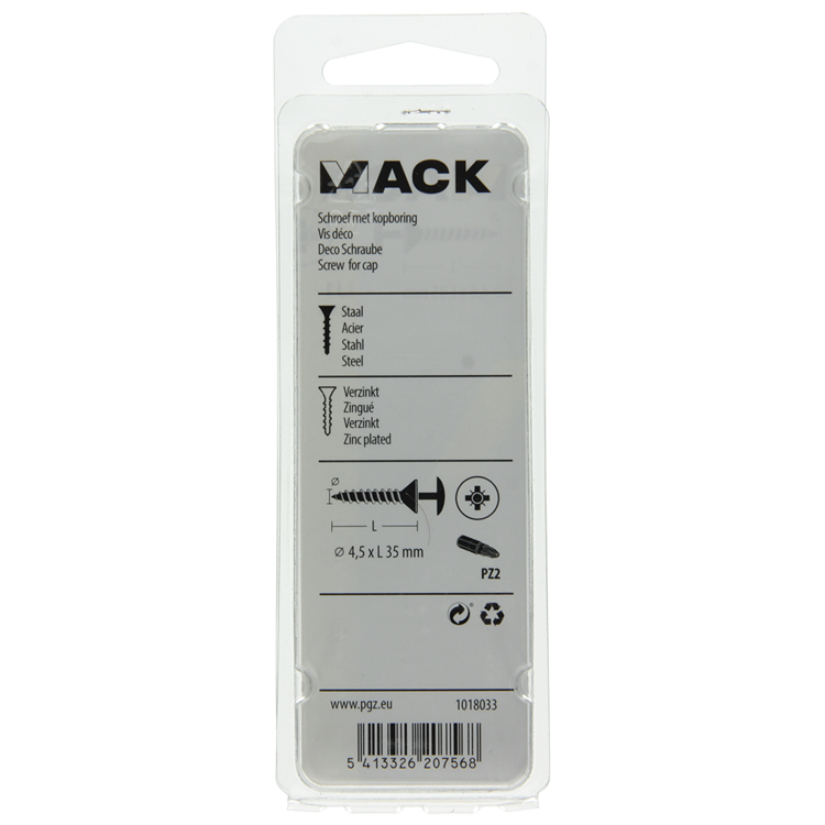 Afbeelding laden in galerijviewer, Mack 1018033 - schroef met kopboring staal verz. 35 st 4,5 x 35 mm | 5 stuks