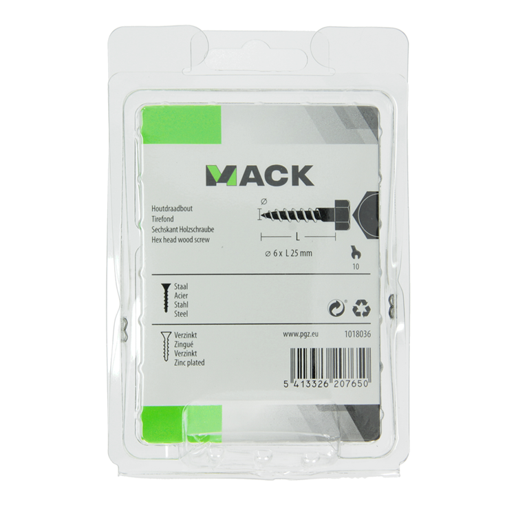Afbeelding laden in galerijviewer, Mack 1018036 - houtdraadbout staal verzinkt 42 st 6 x 25 mm | 5 stuks