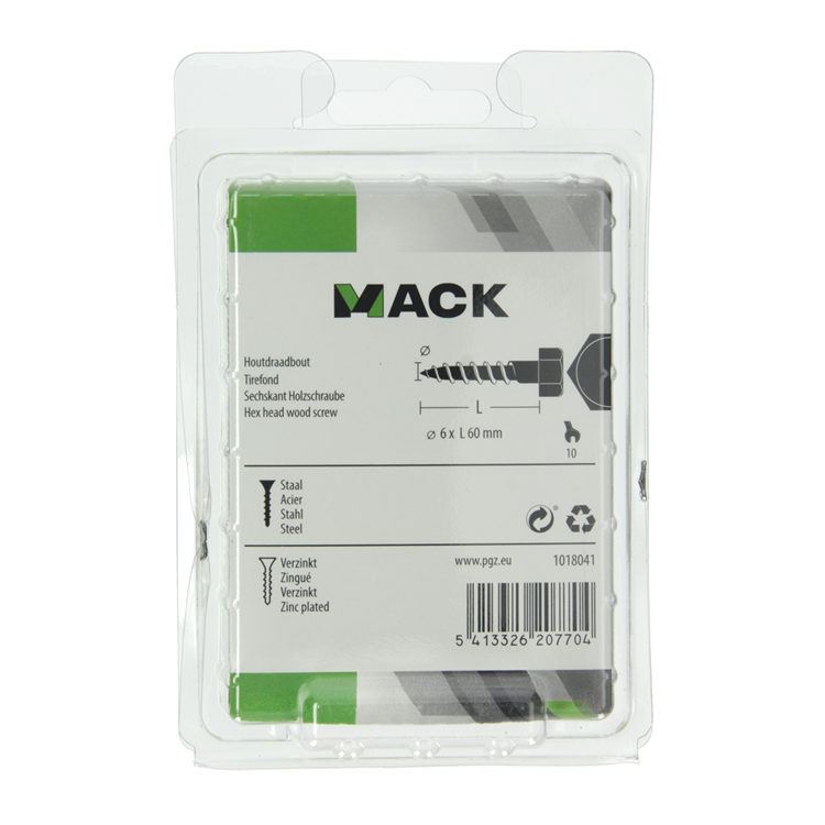 Afbeelding laden in galerijviewer, Mack 1018041 - houtdraadbout staal verzinkt 24 st 6 x 60 mm | 5 stuks