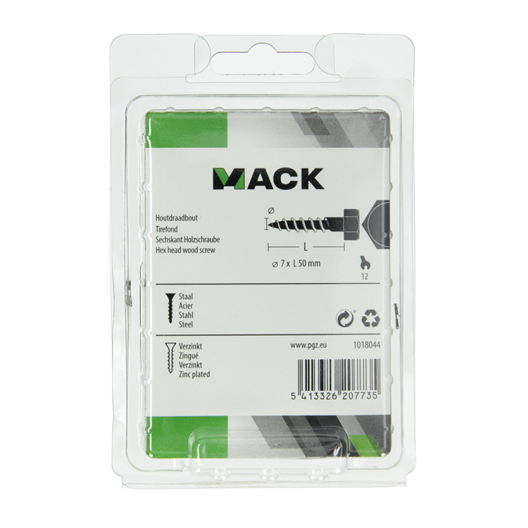 Afbeelding laden in galerijviewer, Mack 1018044 - houtdraadbout staal verzinkt 24 st 7 x 50 mm | 5 stuks