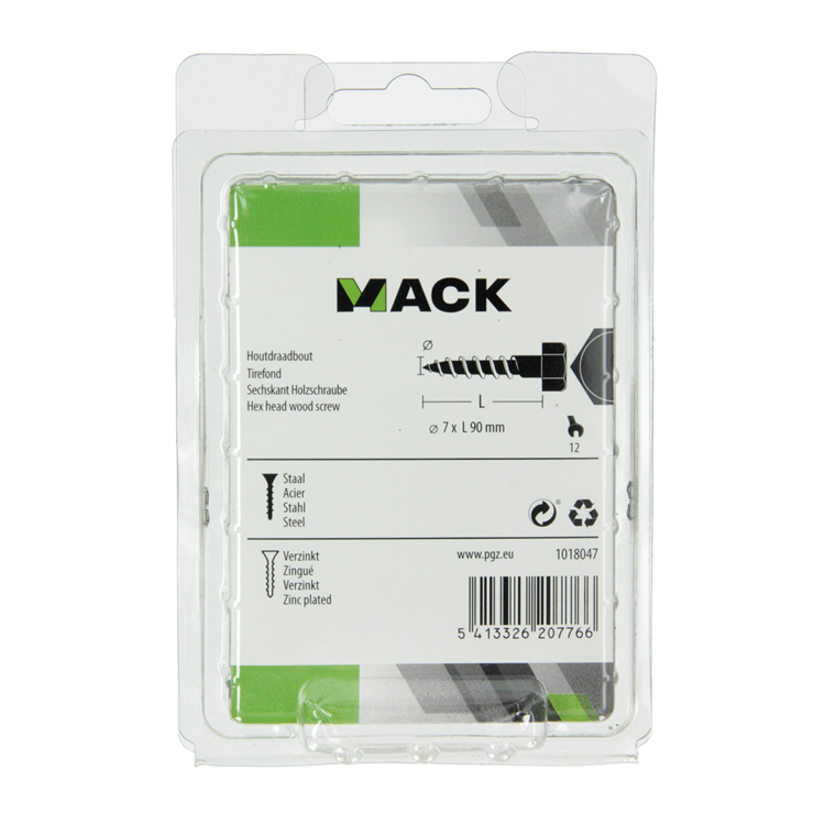 Afbeelding laden in galerijviewer, Mack 1018047 - houtdraadbout staal verzinkt 17 st 7 x 90 mm | 5 stuks
