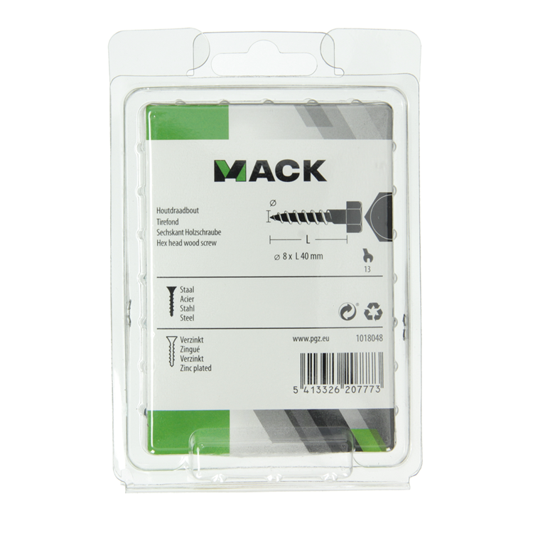 Afbeelding laden in galerijviewer, Mack 1018048 - houtdraadbout staal verzinkt 24 st 8 x 40 mm | 5 stuks