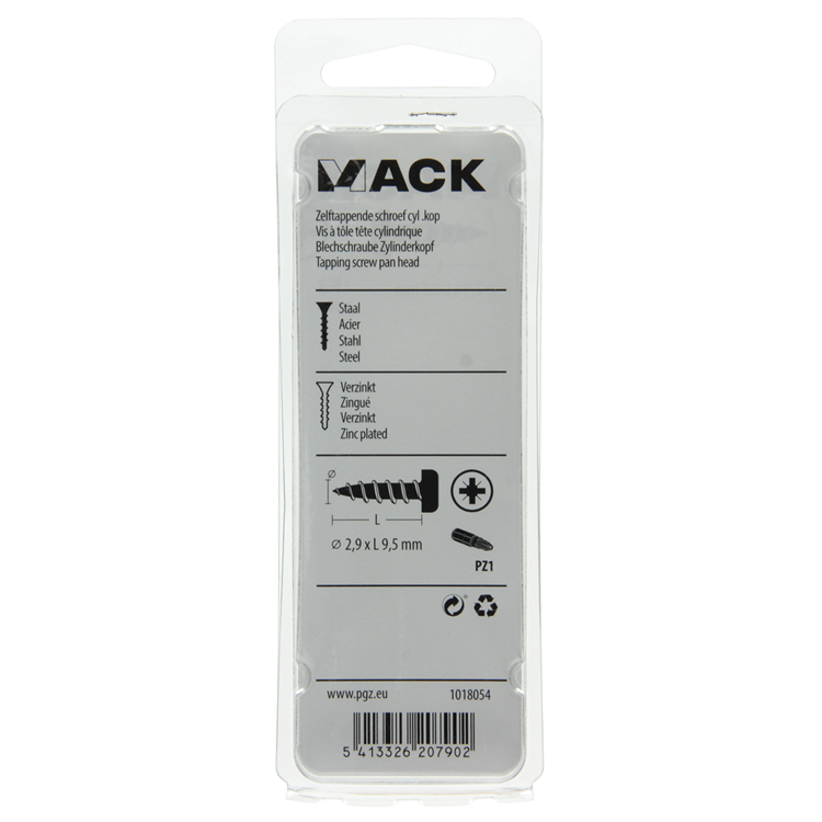 Afbeelding laden in galerijviewer, Mack 1018054 - zelftappende schroef cylkop verz.110 st 2,9 x 9,5 mm | 10 stuks
