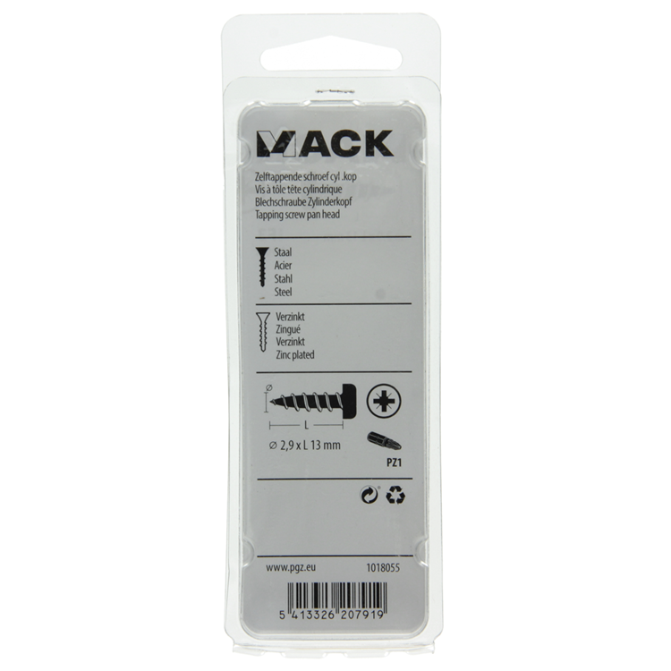 Afbeelding laden in galerijviewer, Mack 1018055 - zelftappende schroef cylkop verz.100 st 2,9 x 13 mm | 10 stuks