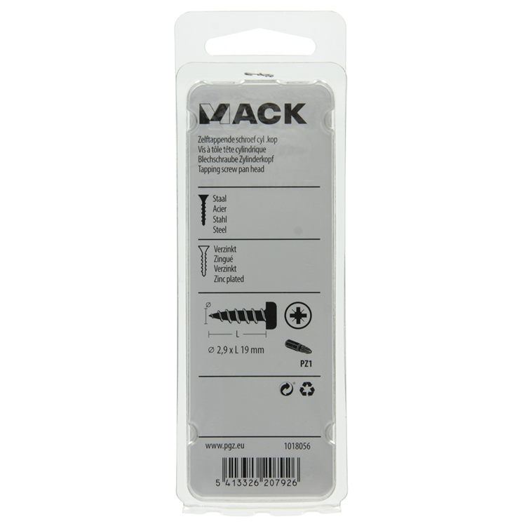 Afbeelding laden in galerijviewer, Mack 1018056 - zelftappende schroef cylkop verz. 80 st 2,9 x 19 mm | 10 stuks