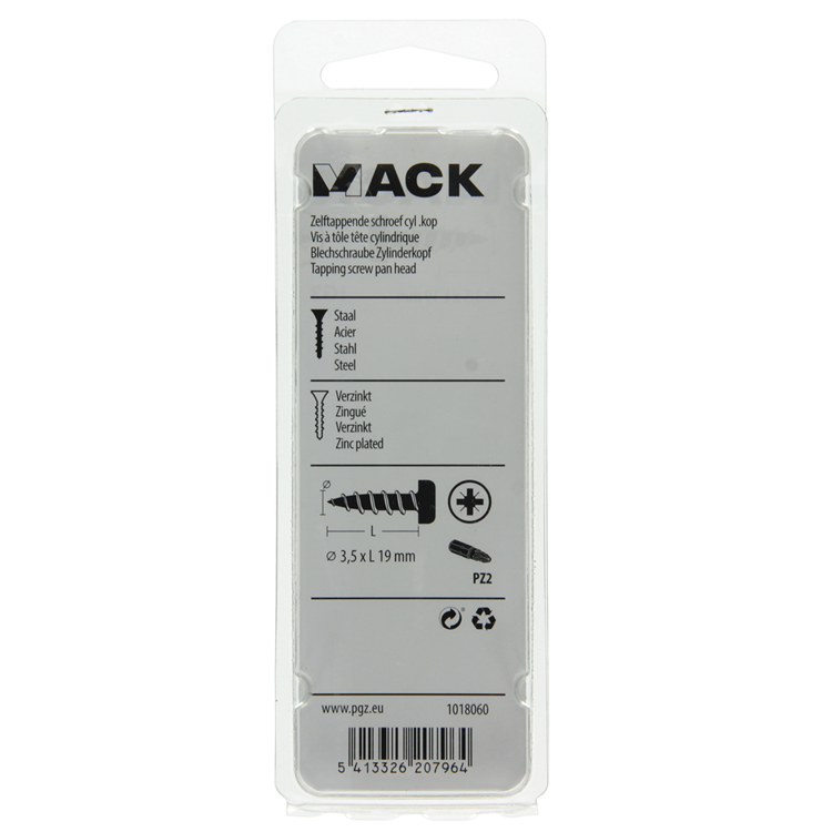 Afbeelding laden in galerijviewer, Mack 1018060 - zelftappende schroef cylkop verz. 70 st 3,5 x 19 mm | 5 stuks