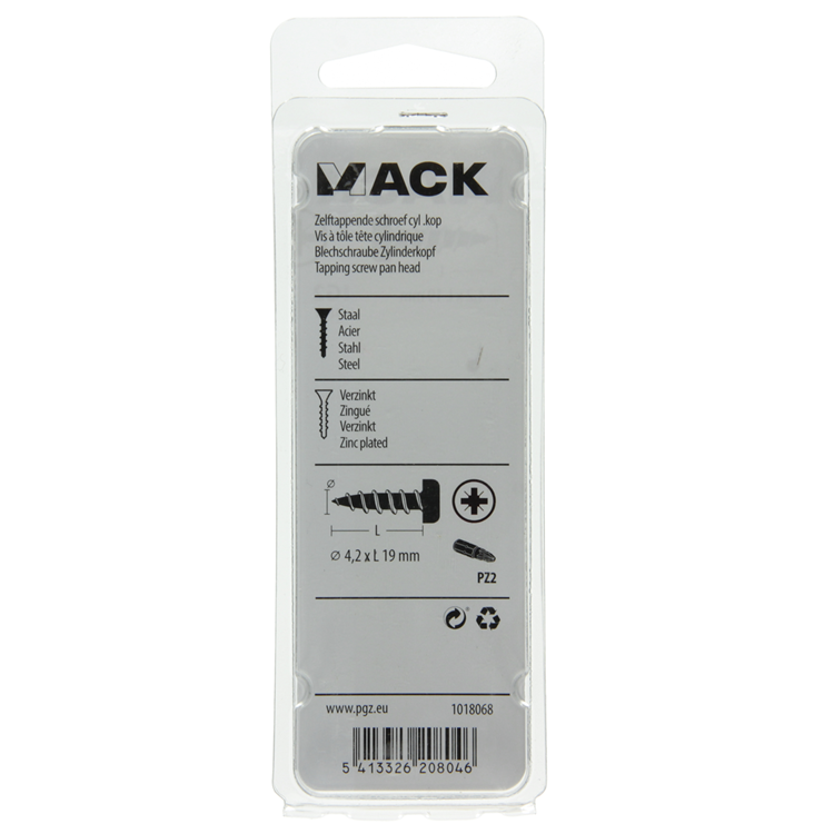 Afbeelding laden in galerijviewer, Mack 1018068 - zelftappende schroef cylkop verz. 48 st 4,2 x 19 mm | 5 stuks