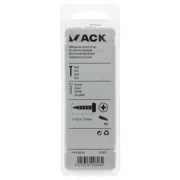 Afbeelding laden in galerijviewer, Mack 1018071 - zelftappende schroef cylkop verz. 38 st 4,8 x 19 mm | 5 stuks