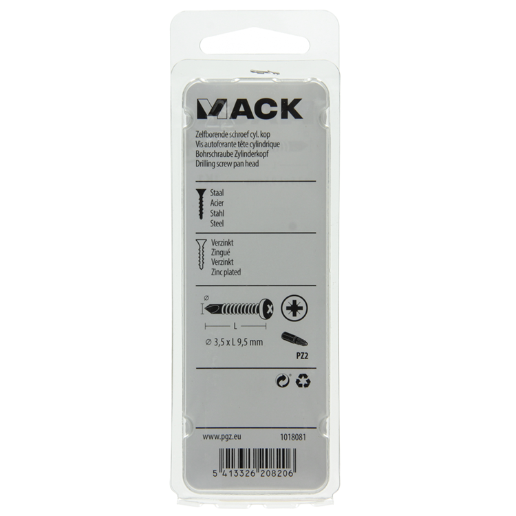 Afbeelding laden in galerijviewer, Mack 1018081 - zelfborende schroef cylkop verz.120st 3,5 x 9,5 mm | 5 stuks
