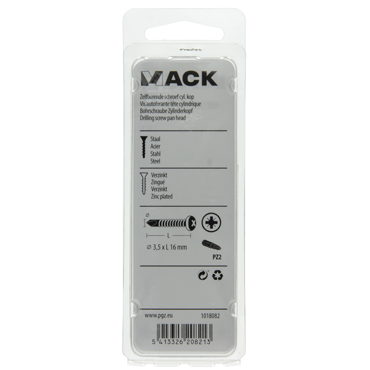 Afbeelding laden in galerijviewer, Mack 1018082 - zelfborende schroef cylkop verz.105st 3,5 x 16 mm | 5 stuks
