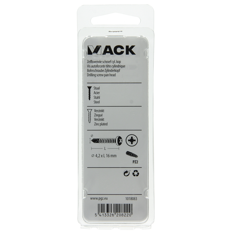 Afbeelding laden in galerijviewer, Mack 1018083 - zelfborende schroef cylkop verz. 85st 4,2 x 16 mm | 5 stuks