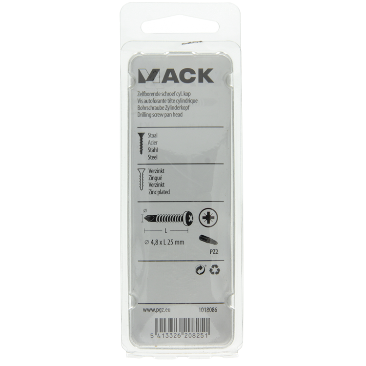 Afbeelding laden in galerijviewer, Mack 1018086 - zelfborende schroef cylkop verz 55st 4,8 x 25 mm | 5 stuks