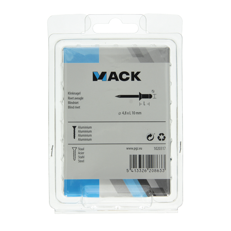 Afbeelding laden in galerijviewer, Mack 1020317 - 80 blindnieten alu 4,8x10mm | 5 stuks