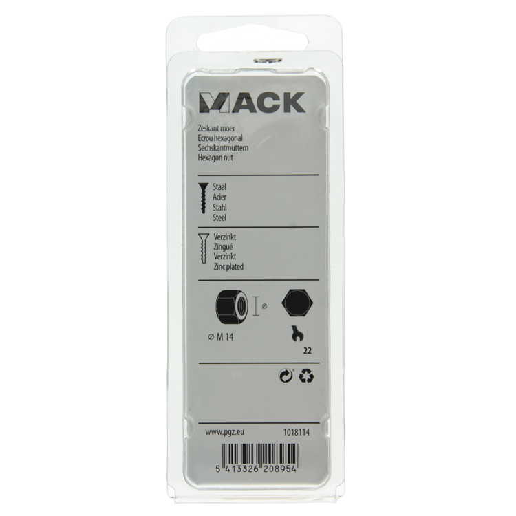 Afbeelding laden in galerijviewer, Mack 1018114 - zeskant moer staal verzinkt 9 st m 14 | 5 stuks