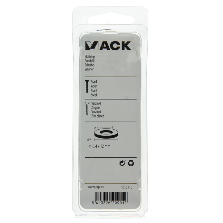 ギャラリービューアに画像をロードする, Mack 1018116 - sluitring staal verzinkt 150 st 6,4 x 12 mm | 5 stuks