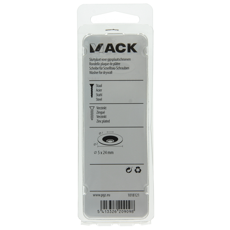 Afbeelding laden in galerijviewer, Mack 1018121 - sluitplaat vr gipsplaatschr. verz. 50 st 5 x 24 mm | 5 stuks