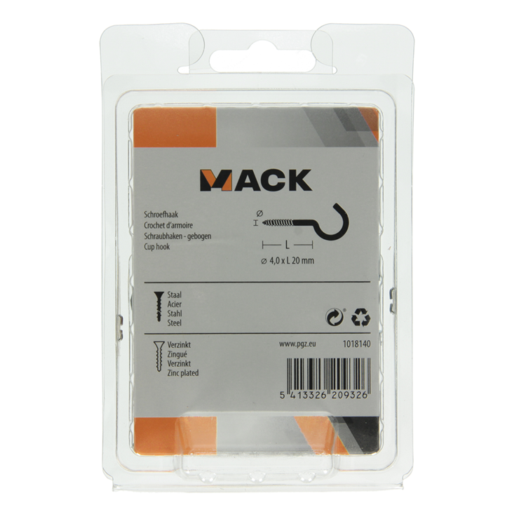 Afbeelding laden in galerijviewer, Mack 1018140 - schroefhaak staal verzinkt 35 st 4,0 x 20 mm | 5 stuks
