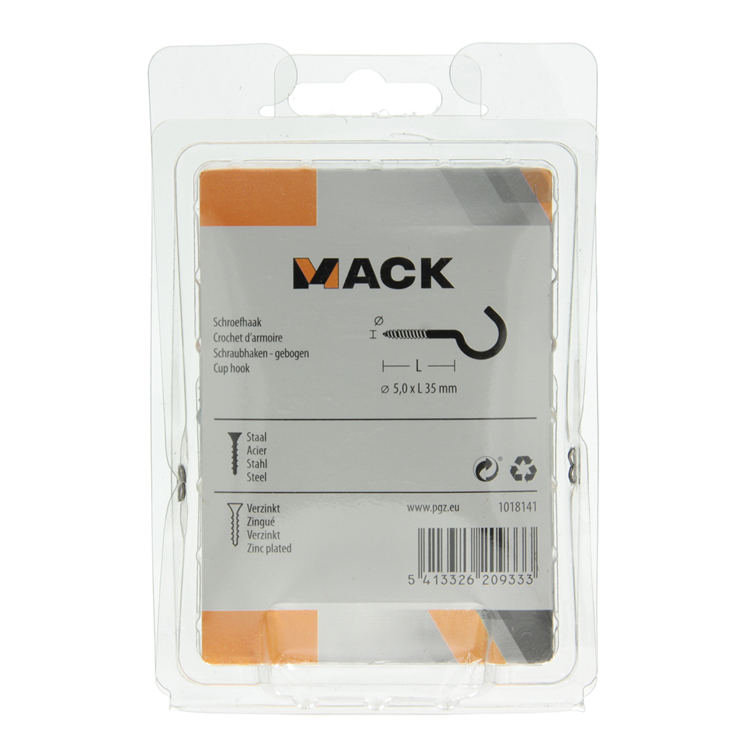 Afbeelding laden in galerijviewer, Mack 1018141 - schroefhaak staal verzinkt 15 st 5,0 x 35 mm | 5 stuks