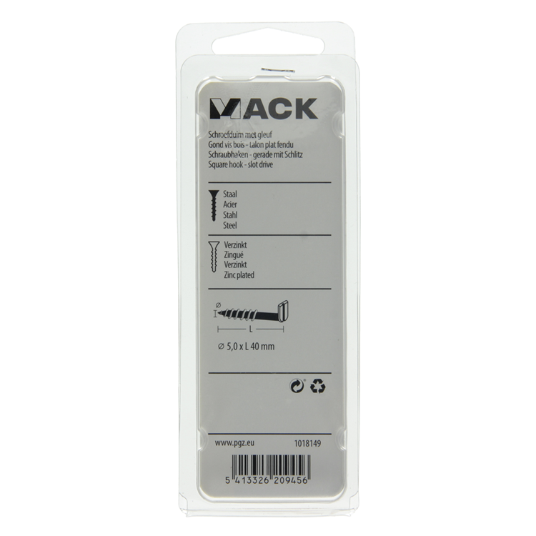 Afbeelding laden in galerijviewer, Mack 1018149 - schroefduim met gleuf verzinkt18 st 5,0 x 40 mm | 5 stuks