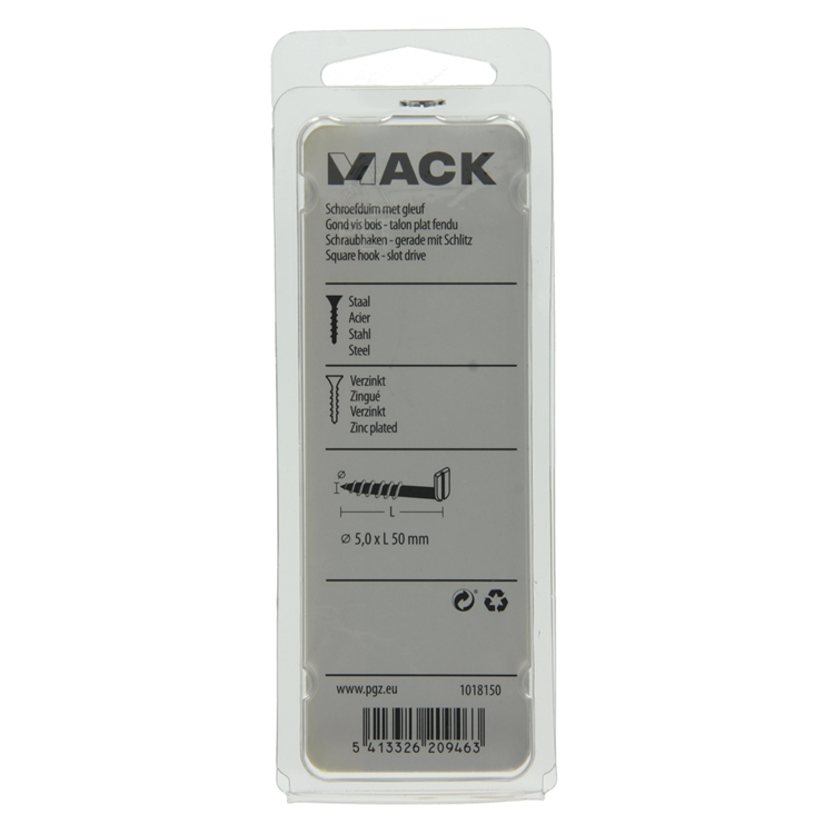 Afbeelding laden in galerijviewer, Mack 1018150 - schroefduim met gleuf verzinkt16 st 5,0 x 50 mm | 5 stuks
