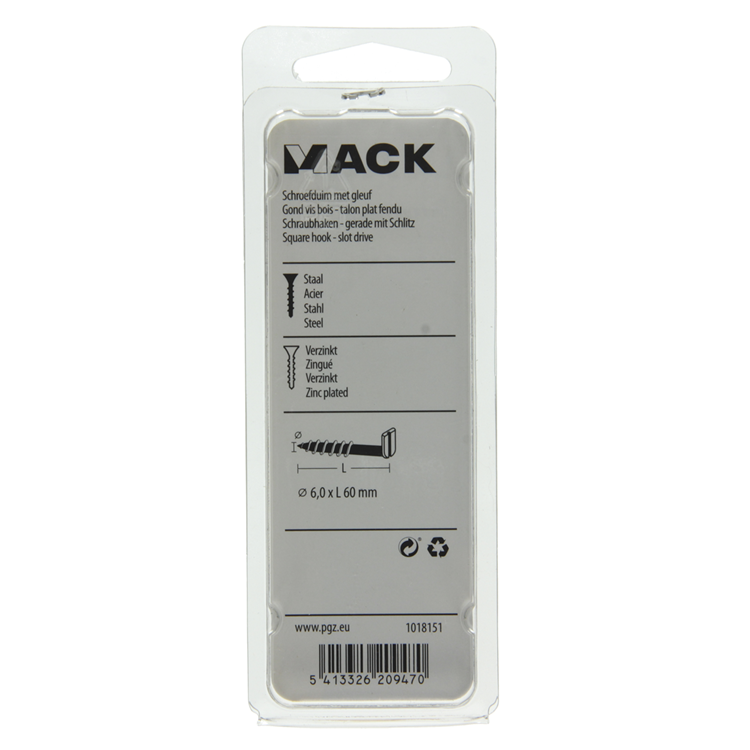 Afbeelding laden in galerijviewer, Mack 1018151 - schroefduim met gleuf verzinkt12 st 6,0 x 60 mm | 5 stuks