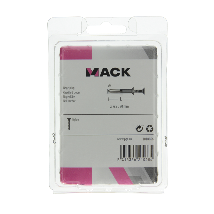 Afbeelding laden in galerijviewer, Mack 1018166 - nylon nagelplug polyamide 30 st 6 x 80 mm | 3 stuks