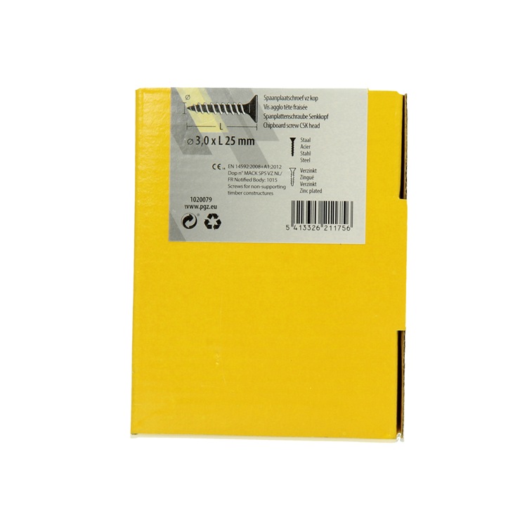 Afbeelding laden in galerijviewer, Mack 1020079 - spaanplaatschroef vz kop geel vz 200 st 3,0 x 25 mm | 5 stuks
