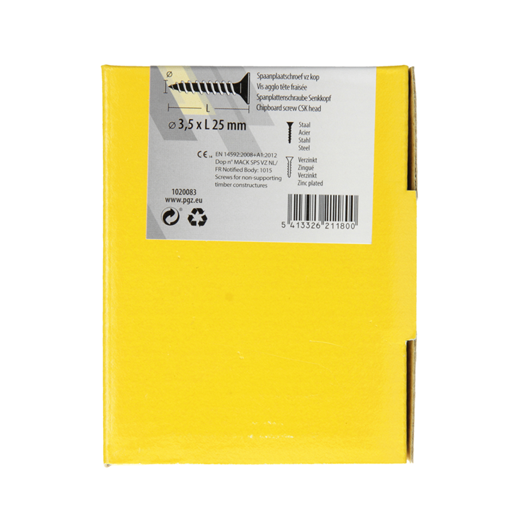 Afbeelding laden in galerijviewer, Mack 1020083 - spaanplaatschroef vz kop geel vz 200 st 3,5 x 25 mm | 5 stuks