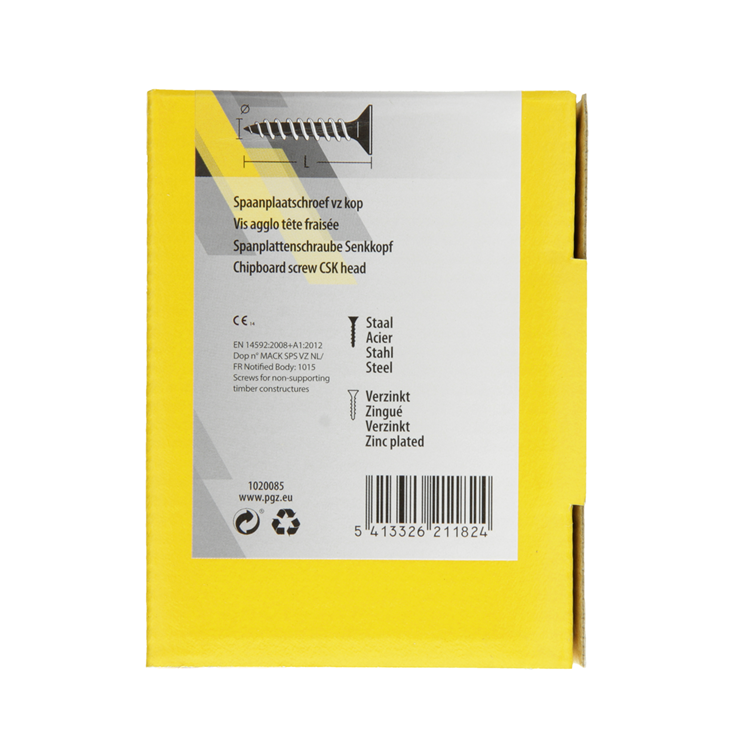 Afbeelding laden in galerijviewer, Mack 1020085 - spaanplaatschroef vz kop geel vz 200 st 3,5 x 35 mm | 5 stuks