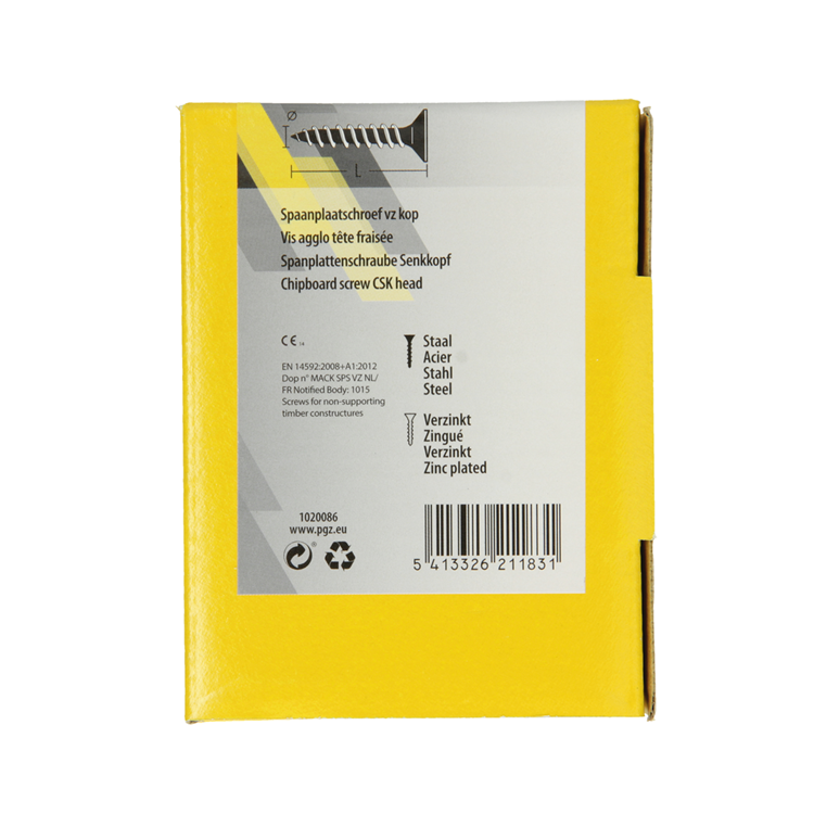 Afbeelding laden in galerijviewer, Mack 1020086 - spaanplaatschroef vz kop geelvz 200 st 3,5 x 40 mm | 5 stuks