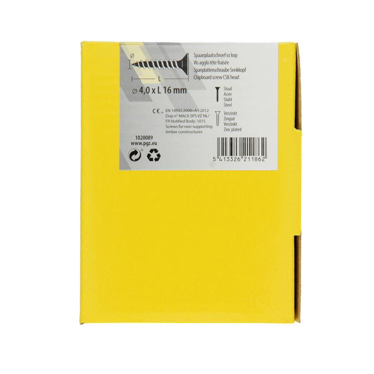 Afbeelding laden in galerijviewer, Mack 1020089 - spaanplaatschroef vz kop geel vz 200 st 4,0 x 16 mm | 5 stuks