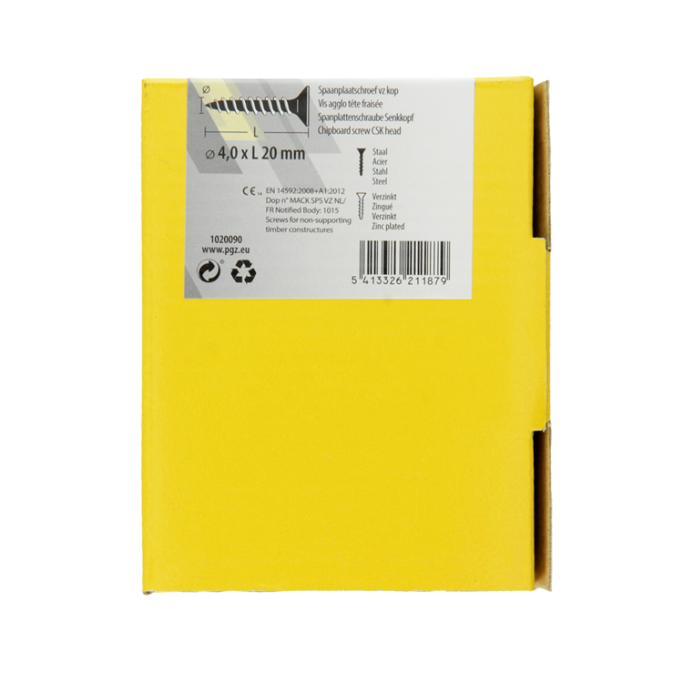 Afbeelding laden in galerijviewer, Mack 1020090 - spaanplaatschroef vz kop geel vz 200 st 4,0 x 20 mm | 5 stuks